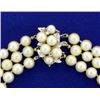 Image 2 : Antique Diamond and Akoya Pearl Triple Strand Necklace