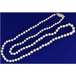 Graduated Akoya Pearl Necklace with 14k White Gold Clasp