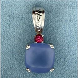 Tanzanite, Pink Topaz, and Diamond Pendant