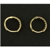 Image 2 : 10k Yellow Gold Hoop Earrings with CZ Gemstones