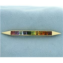 Multi Colored Gemstone Pin