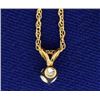 Image 2 : Diamond Pendant on 14k Gold Chain