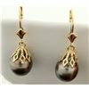 Image 1 : Dangle Black Pearl Earrings