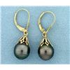 Image 2 : Dangle Black Pearl Earrings