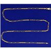 Image 1 : 24 Inch Elongated Italian Figaro Neck Chain in 14k Gold