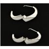 Image 2 : Italian Made White Gold Heart Hoop Earrings