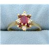 Image 1 : Natural Ruby and Diamond Ring
