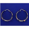 Image 2 : Rose and Yellow Gold Designer Large Hoop Earrings