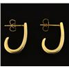 Image 2 : 1 Carat Princess Cut Diamond J Shaped Dangle Earrings