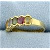 Image 2 : 18k Yellow Gold Rainbow Colored Semi-Precious Gemstone Ring