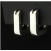 Image 2 : "U" Shaped White Gold Earrings