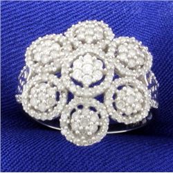 1.5ct TW Diamond Flower Ring