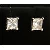 Image 1 : 1.2ct TW Princess Cut Diamond Stud Earrings