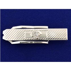 1/2ct Mine Cut Diamond Tie Clip