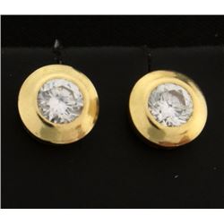 CZ Gemstone Gold Earrings