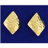 Image 1 : Diamond Shaped Gold Hammered Earrings