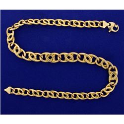 Italian Made 17 Inch Overlapping Anchor Link Neck Chain