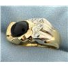 Image 2 : Large Cabochon Onyx and Diamond Ring