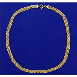 Italian Made 15 1/2 Inch Woven S-Link Neck Chain