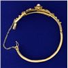 Image 4 : Sapphire and Cultured Pearl Hinged Bangle Bracelet