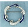 Image 1 : Over 1.5ct TW Natural Sapphire and Diamond Circle Pin