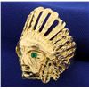 Image 2 : Indian Chief Emerald Ring
