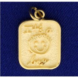 14k Gold It’s a Boy Pendant