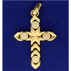 14k Gold Unique Flexible Cross Pendant