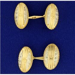 Oval 18k Gold Cuff Links