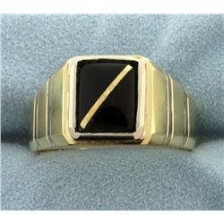 Men's Onyx Ring in 14k Gold