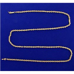 25 1/2 Inch Rope Style Neck Chain in 14k Gold