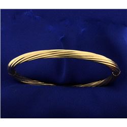 18k Gold Twisting Bangle Bracelet