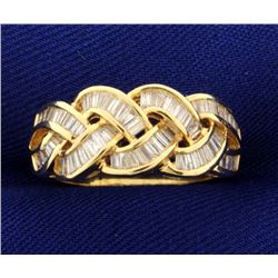 1 1/2ct TW Woven Style Baguette Diamond Band Ring