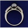 Image 3 : Diamond and Black Pearl Ring