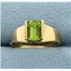 Image 1 : Emerald Cut Peridot Ring