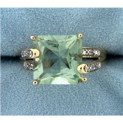 Peridot and Diamond Ring