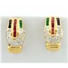 Image 1 : Diamond, Ruby, Emerald, and Sapphire Earrings