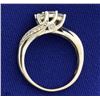 Image 3 : 1/2ct TW Princess cut 3 Stone Diamond Ring