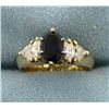 Image 1 : Diamond and Natural Sapphire Ring