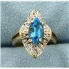 Image 1 : Swiss Blue Topaz and Diamond Ring