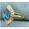 Image 2 : Swiss Blue Topaz and Diamond Ring