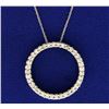 Image 1 : 1ct TW Circle Diamond Pendant with Chain
