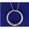 Image 2 : 1ct TW Circle Diamond Pendant with Chain