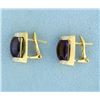 Image 3 : 18k Gold Amethyst and Diamond Earrings
