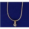 Image 2 : 1/3ct Diamond Pendant on 14k Gold Chain