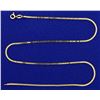 Image 2 : 15 Inch Italian Made Flat Box Link Chain in 14k Gold