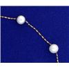Image 2 : 15 Inch Akoya Pearl Station Necklace in 14k Yellow Gold
