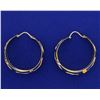 Image 2 : Rose and Yellow Gold Designer Large Hoop Earrings