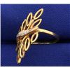 Image 2 : Diamond Designer Ring in Abstract Plant with Leaves Design