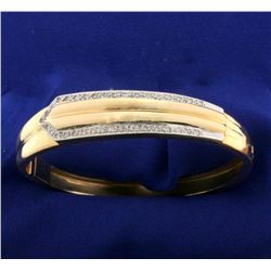 Diamond Bangle Bracelet in 14k Yellow Gold